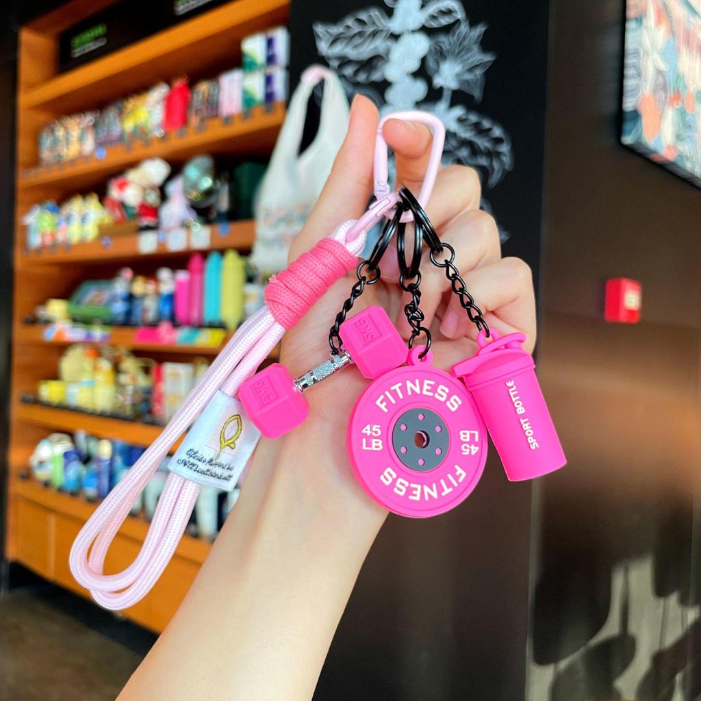 Detachable Dumbbell Keychain: Creative Silicone Fitness Pendant Ornament