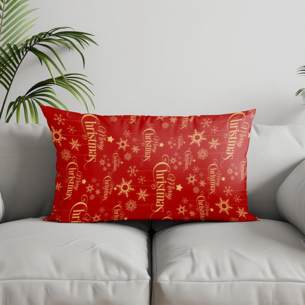 Home Decor Festive Icons Printed Pillow Cover Suitable For Sofa Bedroom Car Pillow Cover Cushion Rectangular Back Cushion