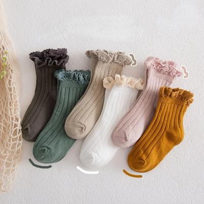 Herbst Winter Vintage Baby Mädchen Baumwolle Socken Einfarbig Kinder kinder Socken Mädchen Prinzessin Socken Japanische Baumwolle Socken