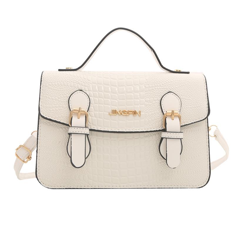 New Summer Crocodile Pattern Texture Personalized Casual Simple Retro One-shoulder Crossbody Handheld Small Square Bag for Women