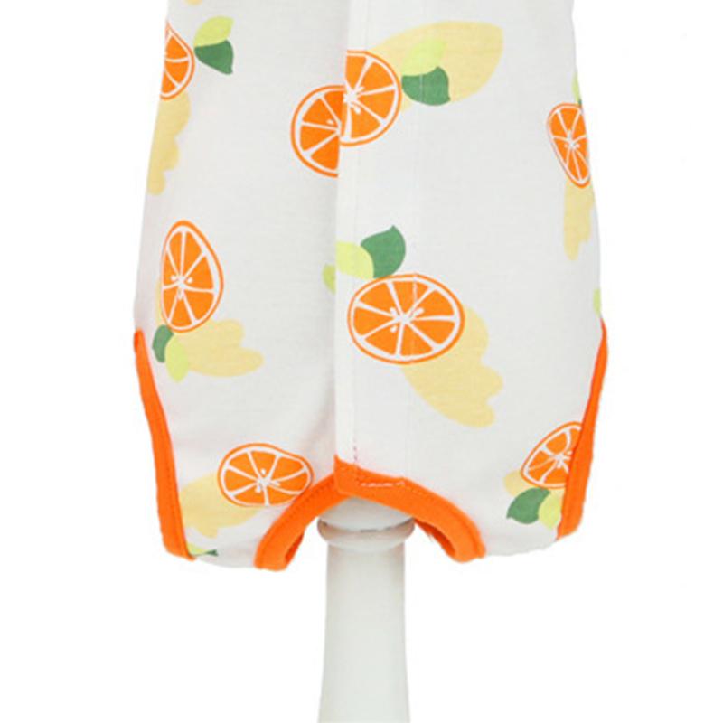 Pet Recovery Suit Soft Thin Breathable Prevent Licking Cotton Print Cat Post Surgery Shirt for Indoor Outdoor orange M