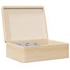 Vidaxl Wooden Box with Lid, 40X30X13 Cm, Solid Pine Wood