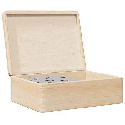 Vidaxl Skrzynka Drewniana Z Pokrywką, 40X30X13 Cm, Lite Drewno Sosnowe