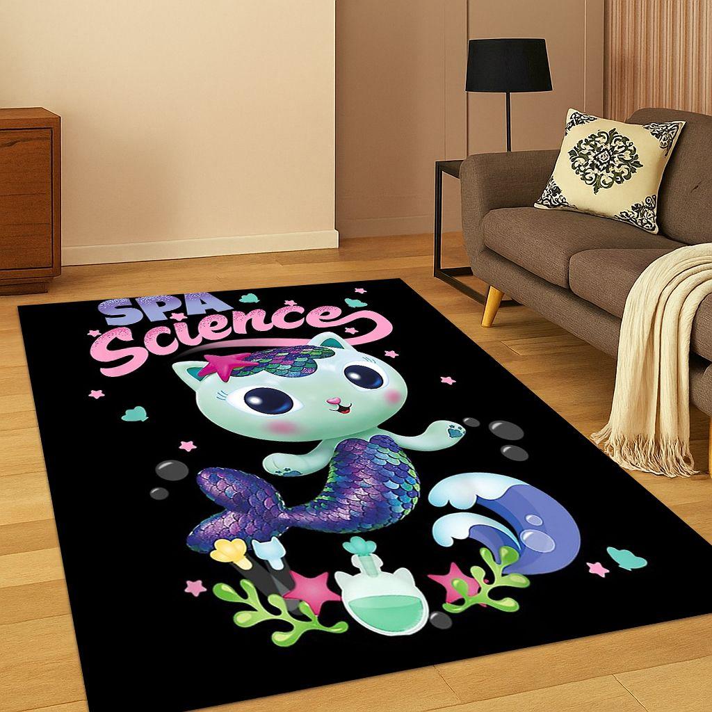 Roztomilý Gabbyin domeček pro panenky Kreslená holčička Koberec Kobereček do ložnice Obývacího pokoje Pohovky Rohožka Domácí dekorace, Kobereček pro dětskou herní zónu Protiskluzový Dárek