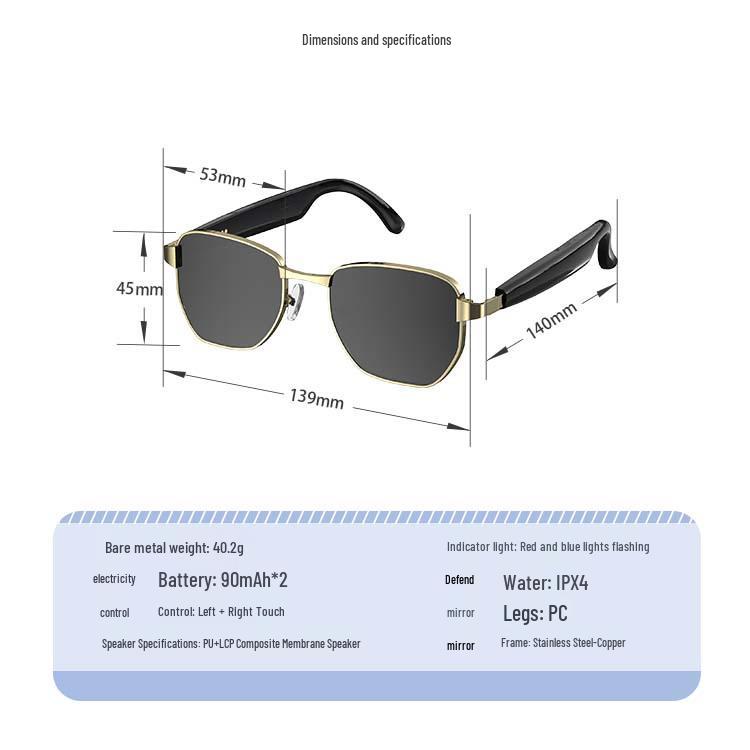 Smart Bone Conduction Glasses for Calls & Music with Bluetooth, Comfortable Fit, Innovative Tech, Great Gift.