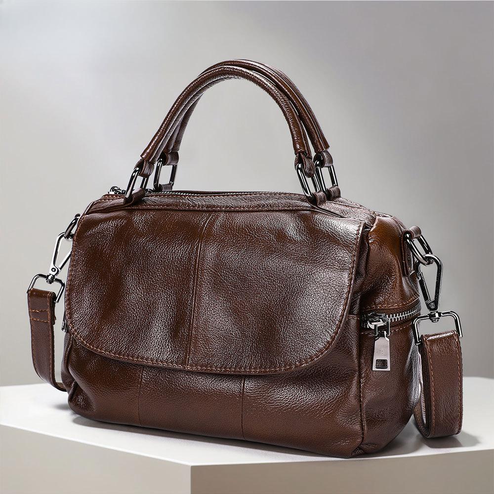 Women's Bag Large Capacity Premium Feeling First Layer Cowhide Women's Shoulder Messenger Bag Casual Handbag Women