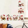 Indoor Christmas Scene Wall Stickers, Watercolor Santa Claus Reindeer Decals, Self-Adhesive Festive Decorations Stickers for Living Room Bedroom