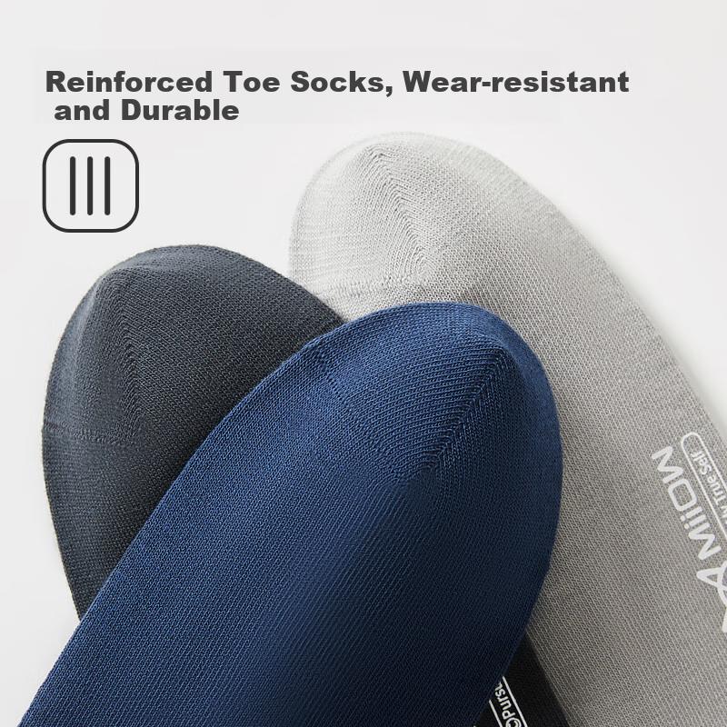 MIIOW [100% Pure Cotton Socks 6 Pairs] Men's Socks Autumn Season Deodorant Short Socks Sweat-Absorbing Athletic Seamless Men's Socks