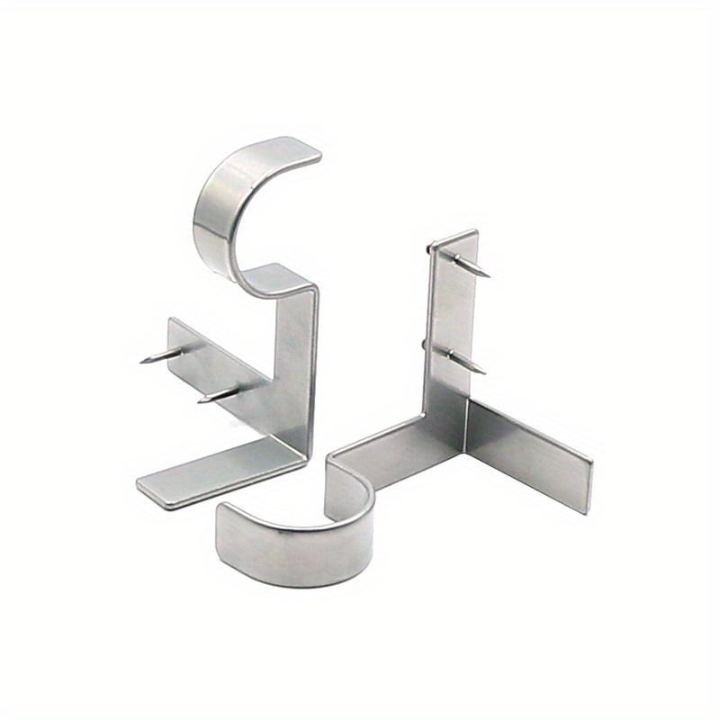 2pcs No Drill Curtain Rod Bracket, Adjustable Metal Heavy Duty Curtain Rod Holders, Screwless Curtain Rods Brackets