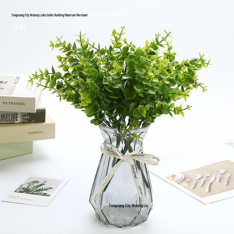 Artificial Green Potted Plants: Decorative Eucalyptus and Money Plant Leaves for Living Room