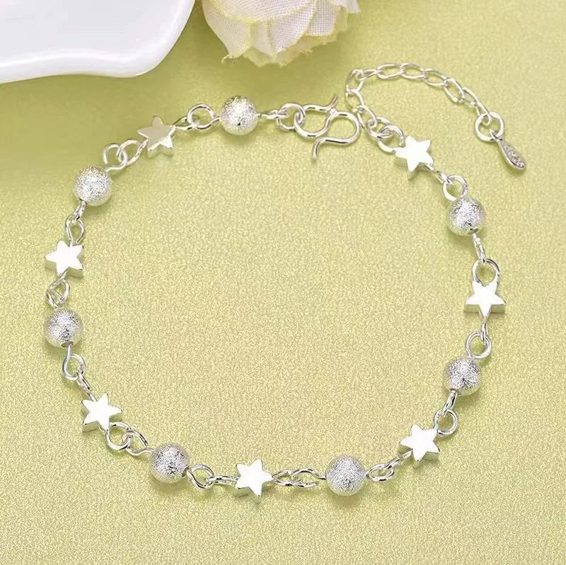 Luxury  Sterling Silver Heart Zircon Bracelet for Women Korean  Sweet Cool Hollow Heart Bracelets Party Jewelry Gifts