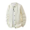 Men's Solid Color Round Neck Button Long Sleeve Cardigan Sweater Knitted Thread Fashion Casual Top
