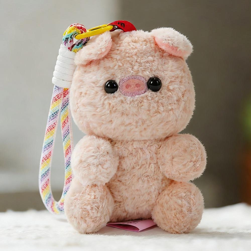 Fluffy Soft Dinosaur Plush Pendant Bag Charms Panda Plush Key Ring Elephant  Plush Doll  Backpack Pig