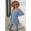 Herbst und Winter Damen Bluse Langarm Loose Rundhals Pit-Stripe Milled Tops