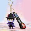 Keychain Pendant Cartoon Anime Design with Metal Lobster Silicone Keychain Clasp Wrist Strap Idol Group Keychain