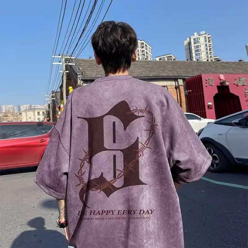 

Винтажные мужские футболки из тяжелой ткани большого размера, летние повседневные мужские футболки с короткими рукавами и круглым вырезом, выстиранные кислотой футболки, топы