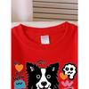 European Sizes Girls' Long-Sleeve Round Neck Sweatshirt "Cute Dog" Print, Spring/Autumn, Casual, Daily & Sports.