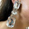 New Square Rhinestone Pendant Earrings Fashion Simple Shiny Earrings Earrings Women'S Earrings Accessories