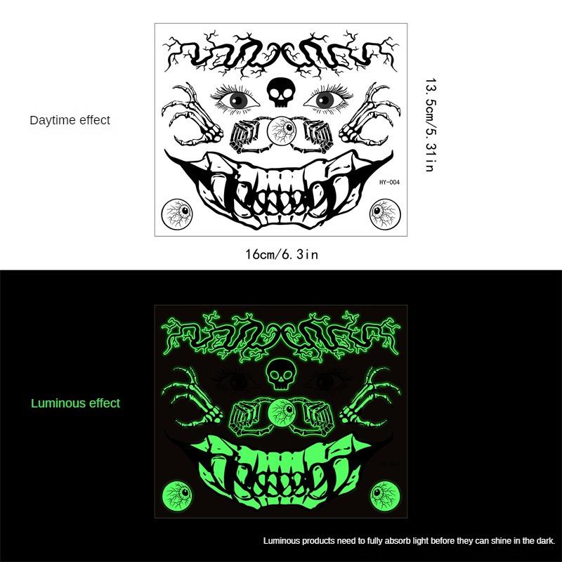 

Scar Waterproof Sticker Water Proof Reflective Material Party Party Supplies Funny Luminous Tattoo Stickers Funny 135 X 16cm Opp
