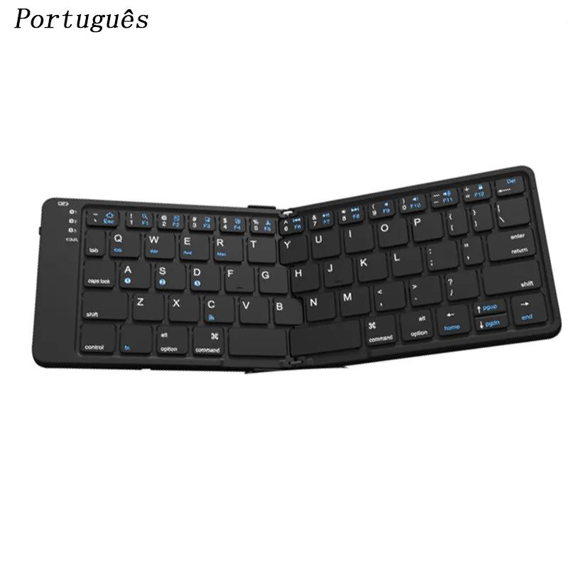 Foldable Bluetooth Keyboard Wireless Folding Keyboard for iPhone Ipad Smartphone Mini Rechargeable Travel Keyboard Russia/Korea
