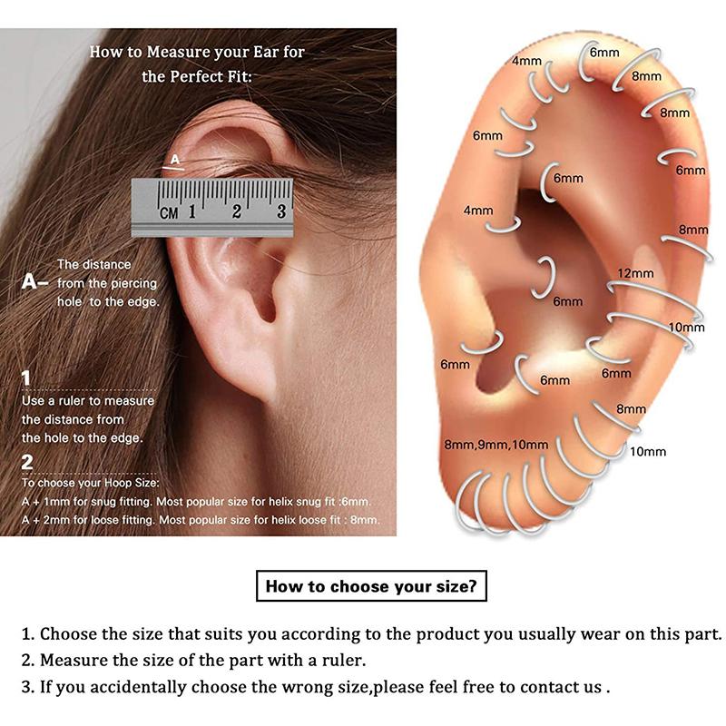 5PCS G23 Titanium Nose Piercing Implant Grade 12G 14G 16G 18G 20G Clicker Diaphragm Tragus Piercing Body Jewelry