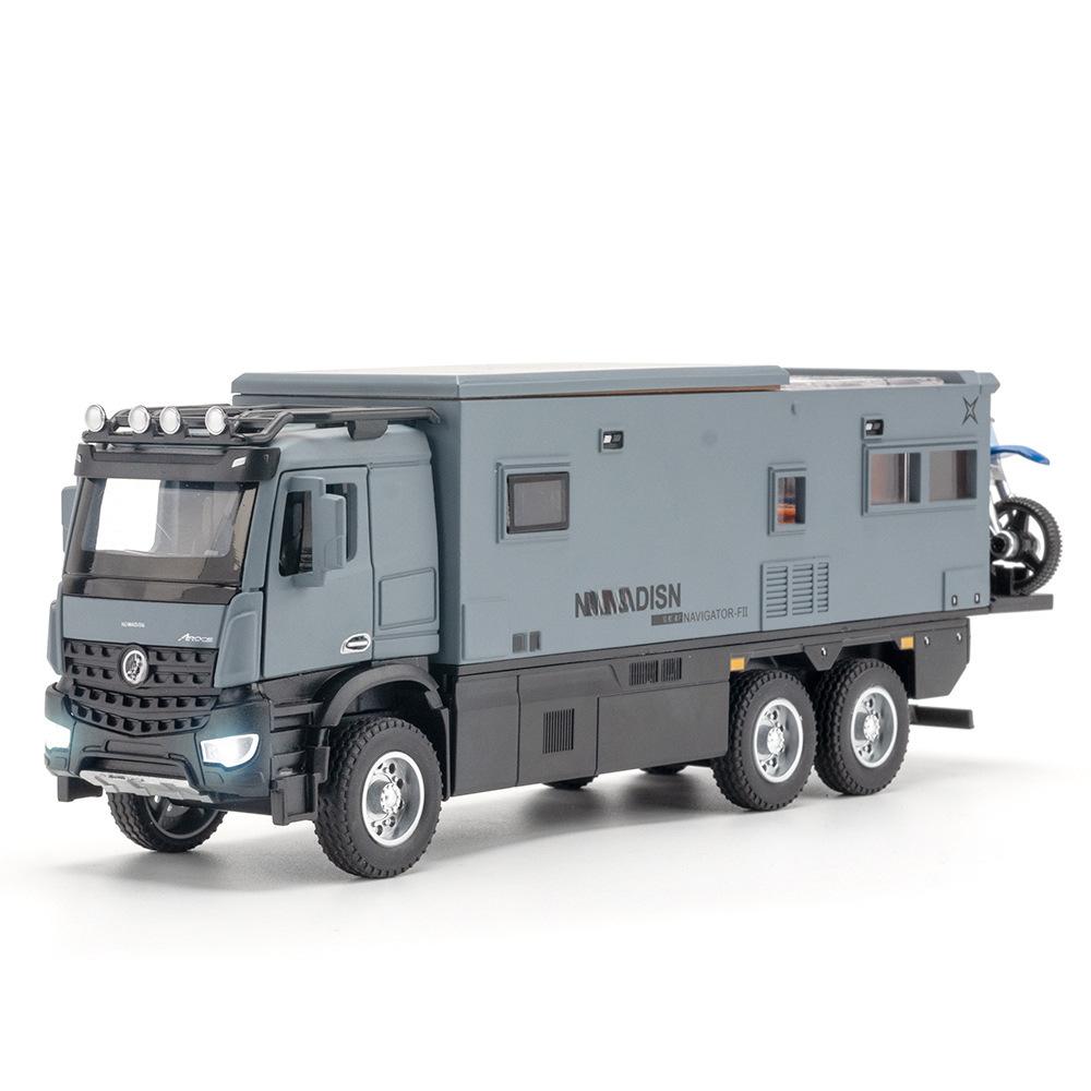 

1/32 Benz Nomadism RV Позашляховик Сплав Кемпінг RV Литий Модель Звук і Світло Настільна Колекція Декоративний Подарунок Хлопці Дисплей сірий
