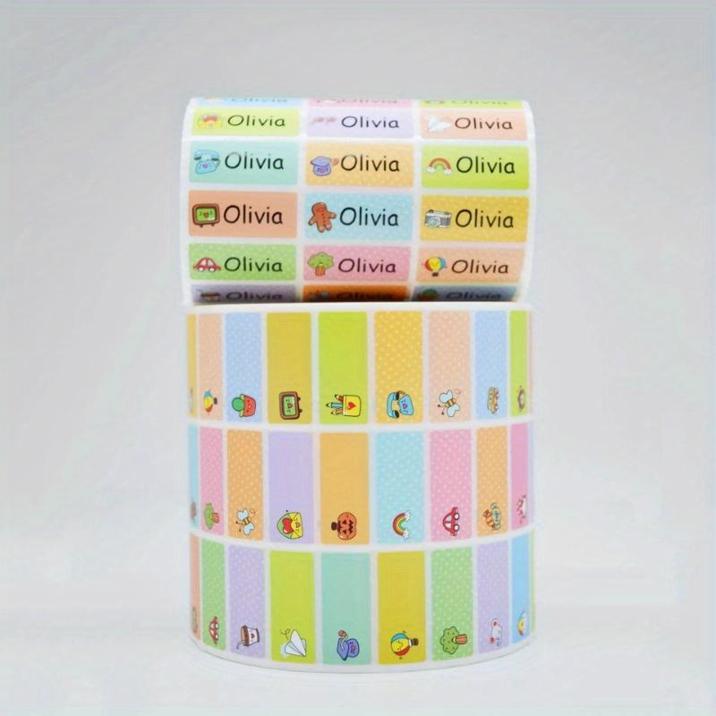 50m/Rolle Aufkleber mit individuellem Namen Aufkleber anpassen Wasserdichte personalisierte Etiketten Schulschreibwaren Verschiedene Muster Tieranhänger