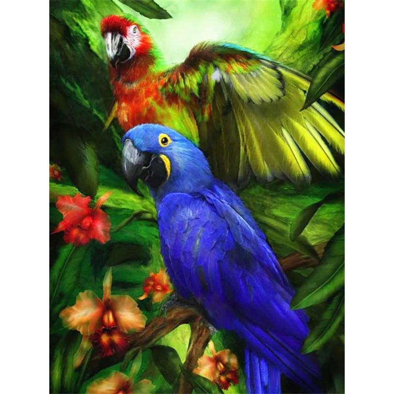 Full Square Diamond Painting Parrot Animals Bird Mosaic Diamond Embroidery Scenery Cross Stitch Home Decoration New Year Gift