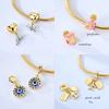 Pink Perfume Bottle Airplane Pendants Heart Cat Drawing Board Firefly Genuine Copper Bead Fits Bracelets Jewellery DoItYourself Women