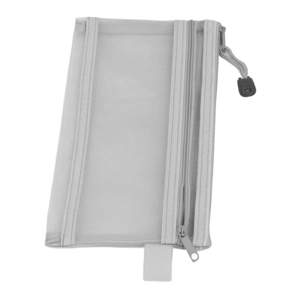 10pcs Blue/Pink/Black/White/Grey Mesh Zipper Pouch Double Layer File Pouch for A6 Paper  Home