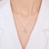 S925 Sterling Silver Little Prince Moon Zircon Pendant Necklace , Cute Cartoon Jewelry for Women , Summer Trendy Commute