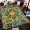 Colorful Mandala Pattern Carpet with Geometric Floral Design, Large Rug Suitable for Use As an Anti-slip for Living Room Bedroom Sofas