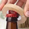 1/10PCS Round Bamboo Bottle Openers Magnetic Beer Bottle Opener Portable Fridge Magnet Opener for Wedding Party Beverages Gadget