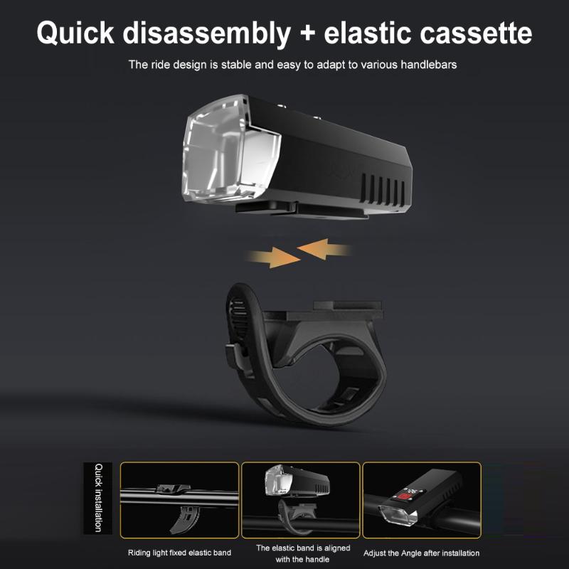Bicycle Headlight Usb Rechargeable Cycling Safety Front Lamp Waterproof High Brightness Bike Flashlight For Night Riding Lamp