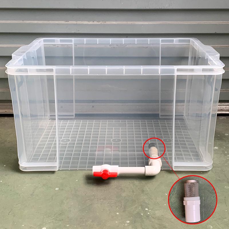 Turtle Tank with Drainage Hole - Transparent Breeding & Storage Box, Small/Large Size for Home Use