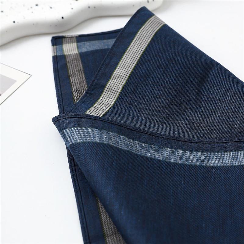 3Pcs 43x43cm 100% Cotton Yarn Dyed Men Handkerchief Classic Soft Thin Plaid Water Absorbent Sweat Wiping Towels