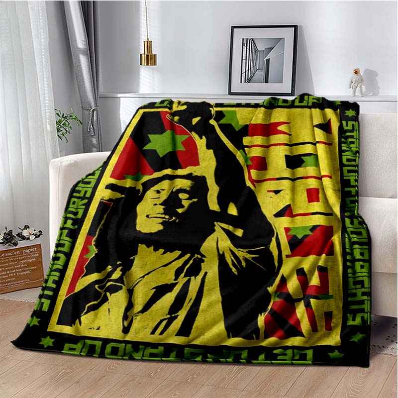Bob Marley Music Throws Blanket for Kid Couch Sofa Travel Home Picnic Hiking Bed Beding Super Soft Flannel Blanket Birthday Gift