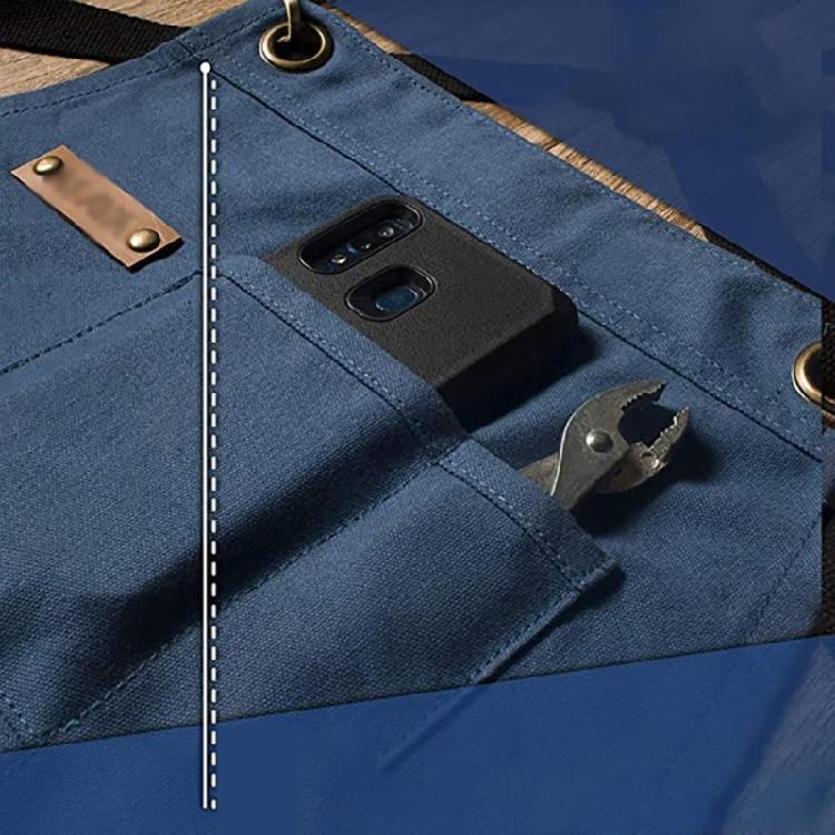 Robuste Arbeits-Schürze, Baumwoll-Canvas, Verstellbare Kreuz-Rückenbänder, Unisex