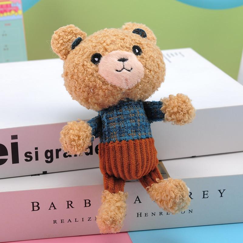 Очаровательный плюшевый брелок «Радужный медведь», мягкая игрушка из ПП-хлопка для украшения рюкзака Rainbow BearBlue Brown