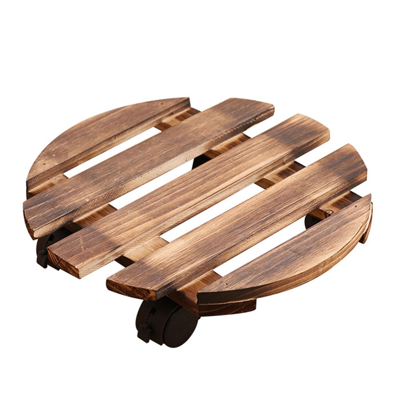 

Подставка для цветов из массива дерева, утолщенная, подвижная, держатель для цветов, подставка для цветочного горшка бонсай, роликовая подставка с колесами для улицы 1