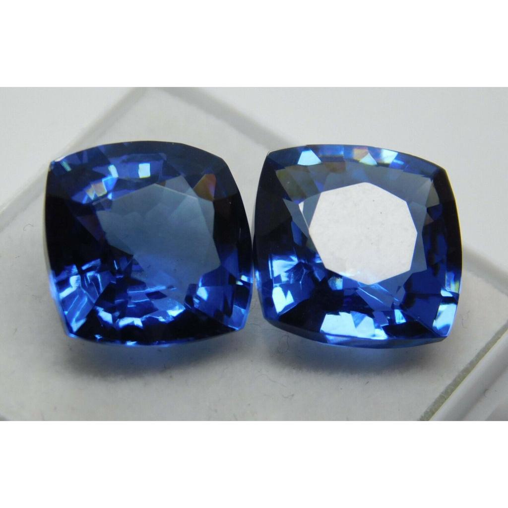 Natural Blue Tanzanite Loose Gemstone 16.00 Ct Square Cushion Shape for Jewelry Making and Crafts