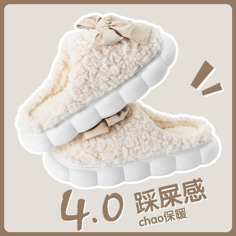 Cotton slippers women's winter cute 2025 new indoor home warm non-slip fluffy slippers men's autumn and winter