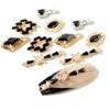 SONAIL Halloween Witch Noir Nail Art Parts & Stickers Set, 11-Piece Black Crystal Nail Decorations, 18K Gold Plated AAA Zirconia