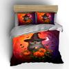 Halloween Decoration Witch Pumpkin Set Soft Comfortable Duvet Cover Bedding Set Included 1*Duvet Cover & 2*Pillowcases, Gift