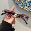 Eyewear Frameless Polarized Sunnies Retro Anti-UV Glasses Catwalk Square Frame Sunglasses  Summer