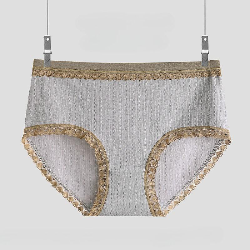 Underpants for Women Low Waisted Briefs with Black Fungus Edges Cute Simple Cotton Breathable Triangle Underwear Panties