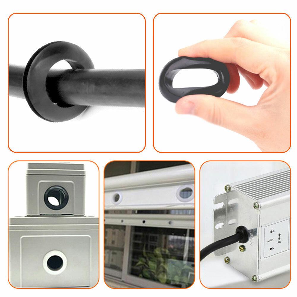 200pcs Wiring Blanking Grommet Rubber Gromets Open Closed Kit, Electrical Conductor Gasket Ring Set for Wire, Plug And Cable