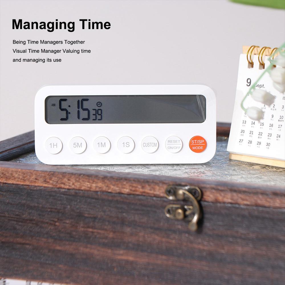 Magnetic Kitchen Timer LCD Display Countdown Timer Visual Timer Clock  Home Cook Food Tools