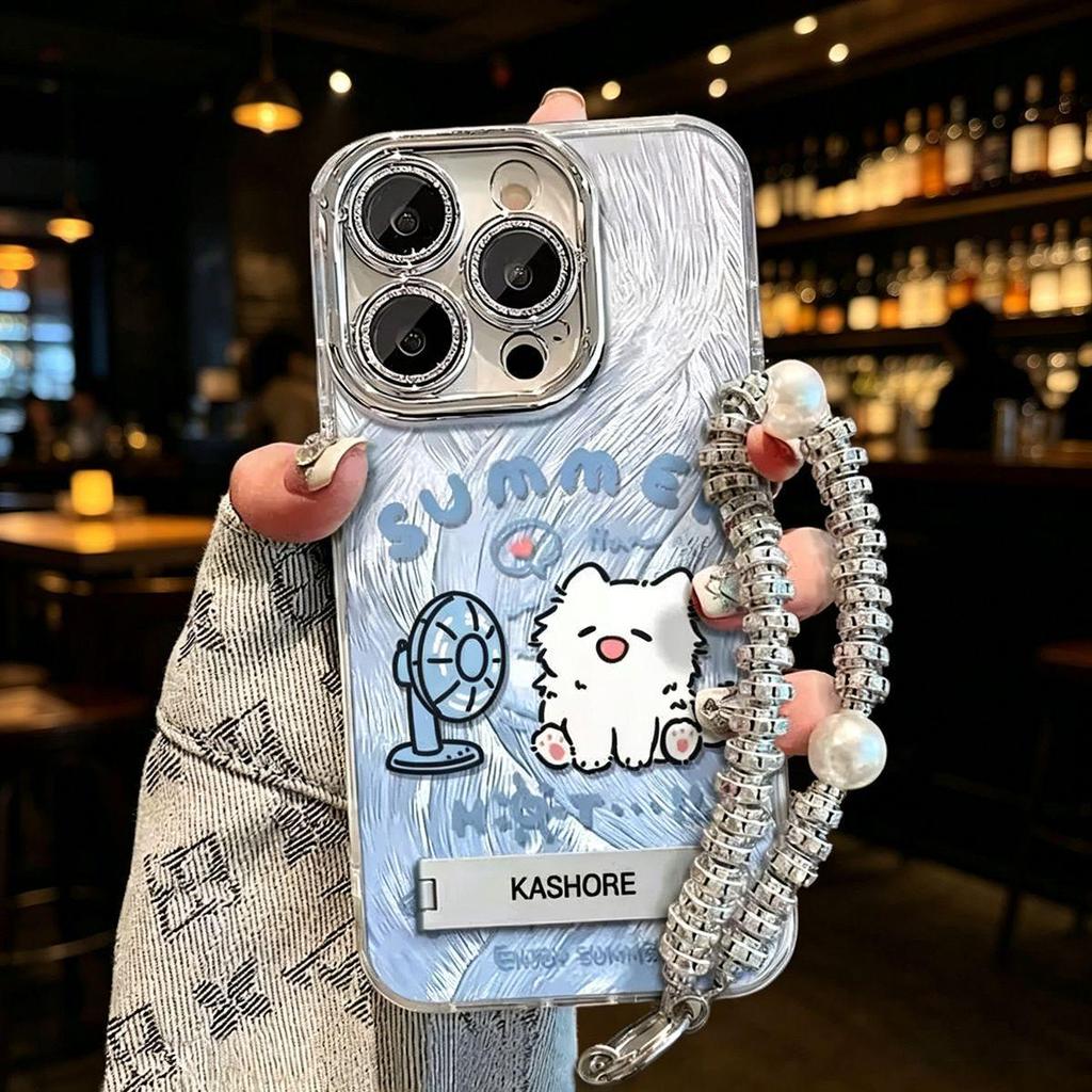 Cute Fan Puppy Phone Case Holder for iPhone 11, 12, 13, 14, and 15 Pro Max