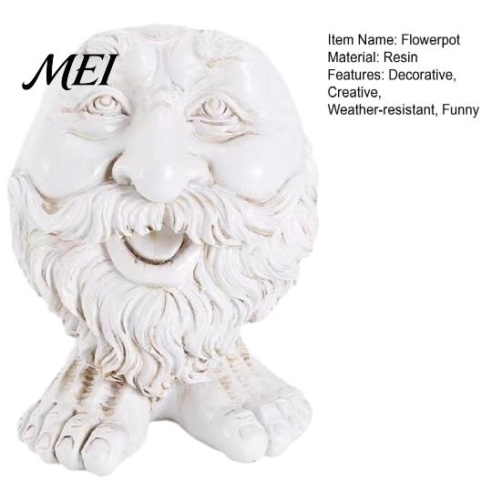 Unique Statue Planter Face Flower Pot, Head Funny Shape Personalized Plant Holder Statue, Cute Resin for Indoor Outdoor Plants Garden Decorations